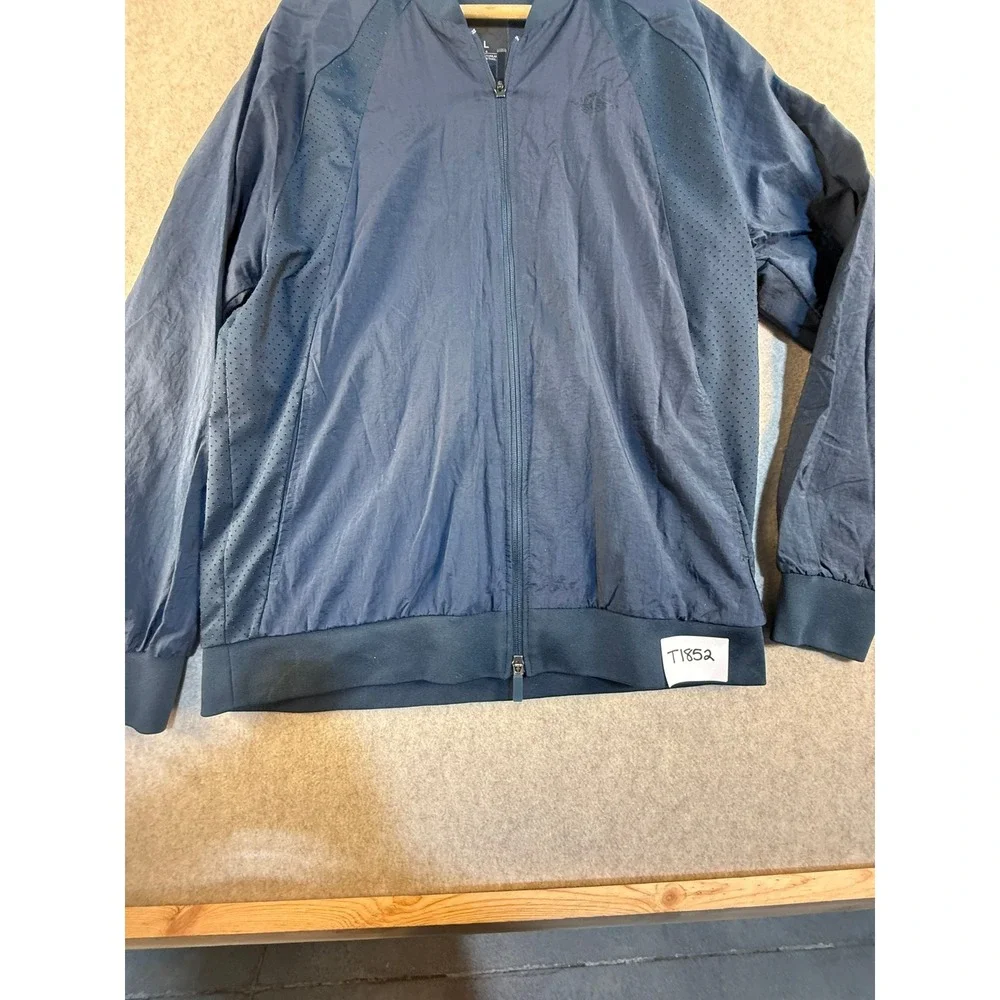 Jordan Wings Windbreaker Jacket Mens Large Navy Blue Full Zip Perforated T1852